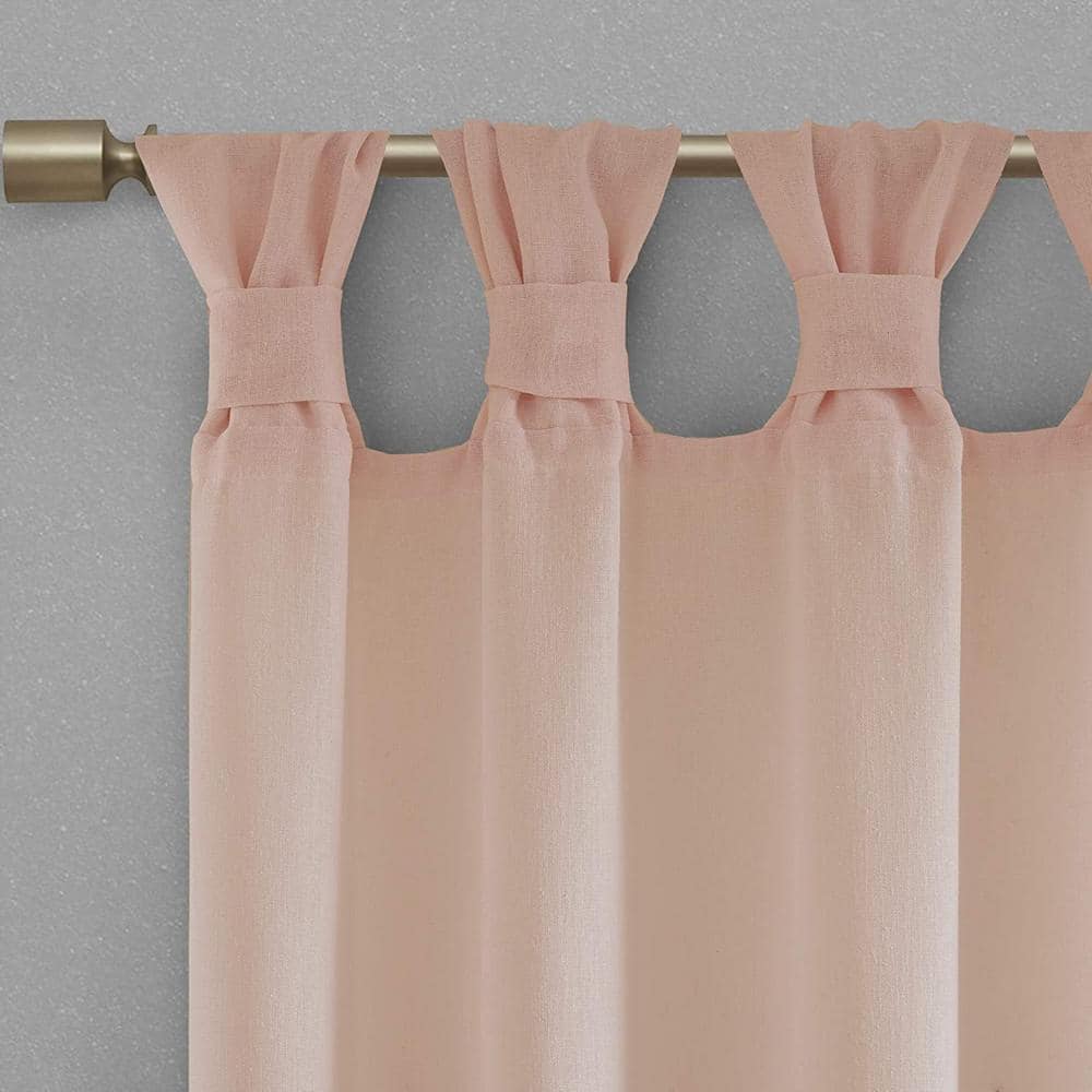 Blush Tab Top Sheer Polyester Linen Window Panel