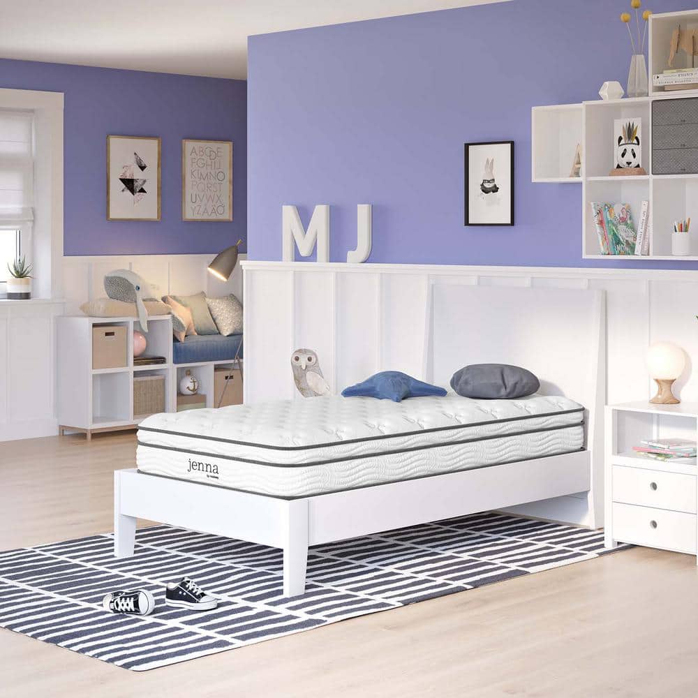 Jenna 8" White Pillowtop Innerspring Twin Mattress
