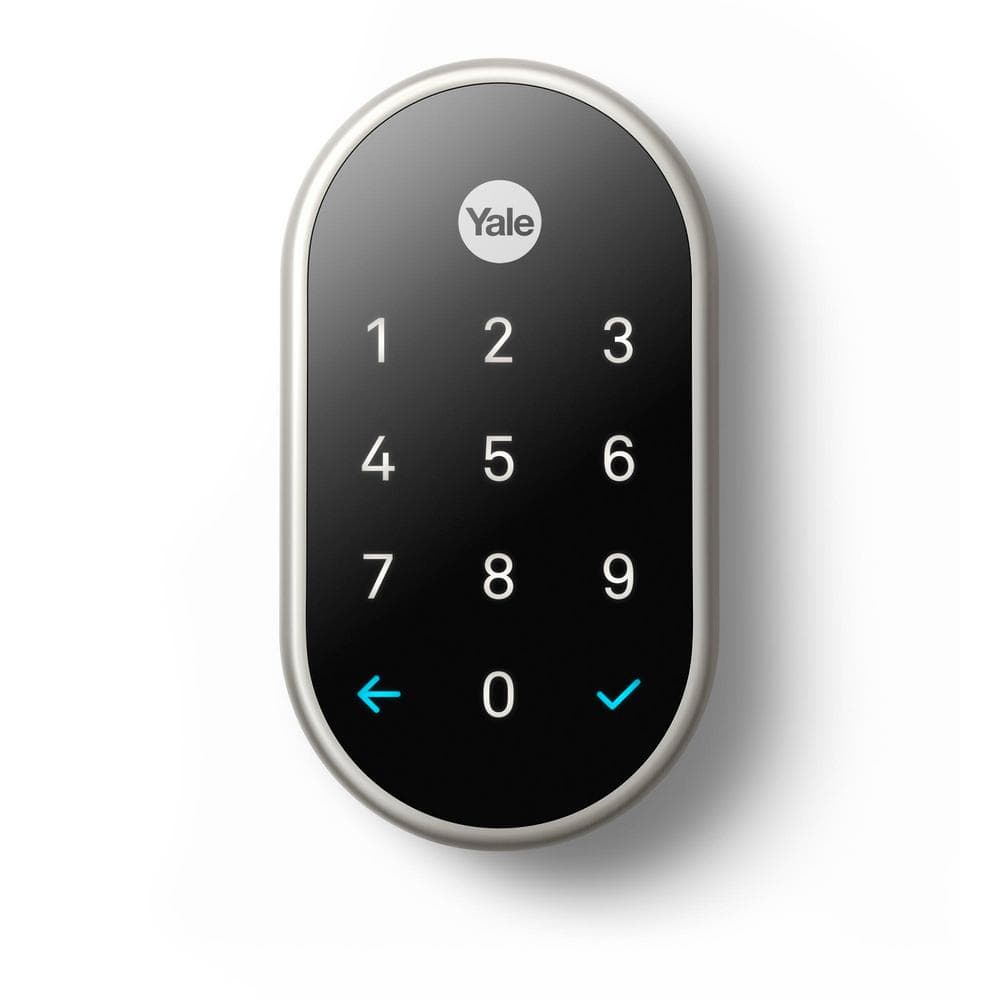 Google Nest X Yale Lock Smart Deadbolt Lock With Nest Connect Satin Nickel Rb Yrd540 Wv 619 The Home Depot