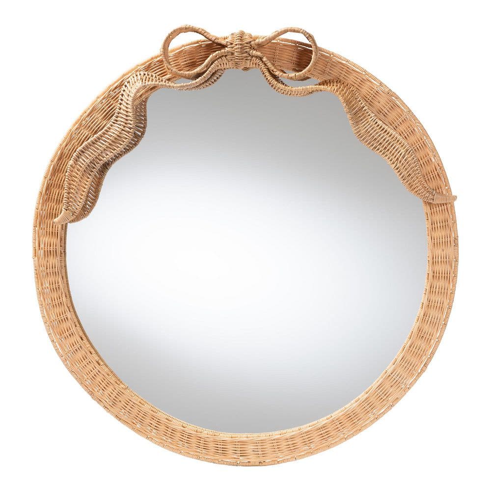 Creusa Honey Rattan 30.7 in. W x 31.1 in. H Accent Mirror price history on PriceWatchPro