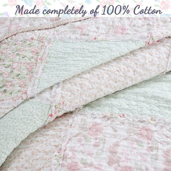 Laura Ashley Harper Green Floral Patchwork 100% Cotton Reversible Comforter  Set & Reviews - Wayfair Canada