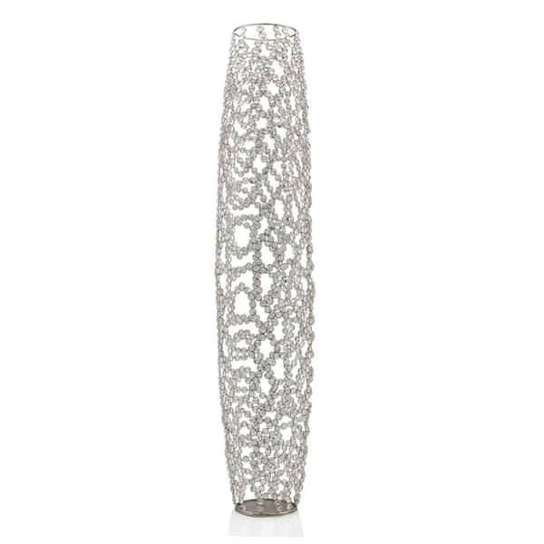 47 in. Silver Crystal Pot Decorative Vase