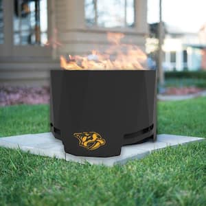 The Peak NHL 24 in. x 16 in. Round Steel Wood Patio Fire Pit - Nashville Predators