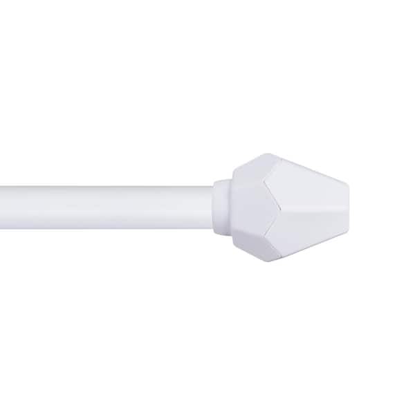 The Haven Collection Classic Geode 36 in. - 72 in. Adjustable Single Curtain Rod 1 in. in Matte White