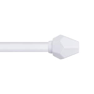 Classic Geode 72 in. - 144 in. Adjustable Single Curtain Rod 1 in. in Matte White with Finial
