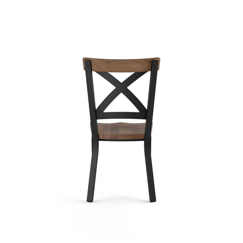 High Cross Back Brown Metal Side Chair