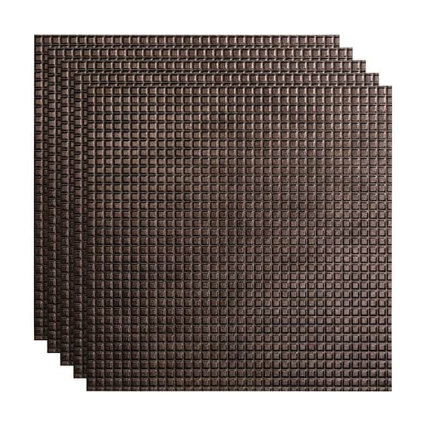 Fasade Square 2 ft. x 2 ft. Smoked Pewter Lay-In Vinyl Ceiling Tile (20 sq. ft.)