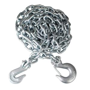 3/8 in. x 14 ft. Grade 43 Zinc Steel Straight Logging Chain with Hooks (2 pack)