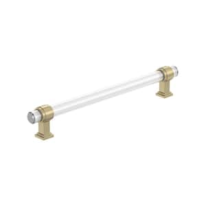 Glacio 8 in. (203 mm) Center-to-Center Clear/Golden Champagne Cabinet Bar Pull (1-Pack)