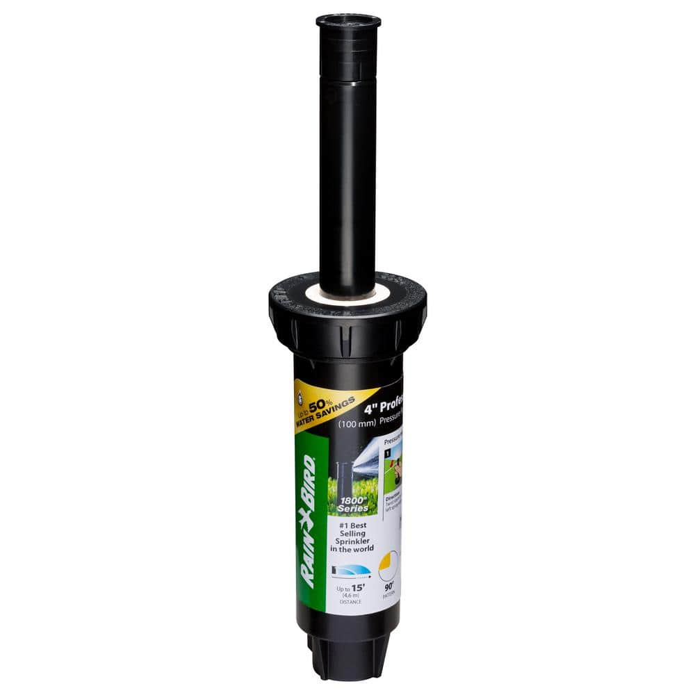 Rain Bird 1800 Series 4 in. Pop-Up Dual Spray PRS Sprinkler, Quarter Circle  Pattern, Adjustable 8-15 ft. 1804QDSP25 - The Home Depot