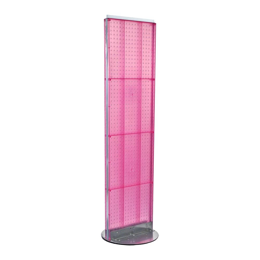 60 in. H x 16 in. W 2- Sided Styrene Pegboard Floor Display on Revolving Ba