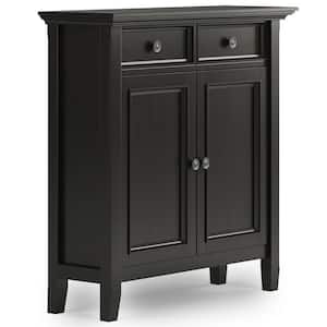 Amherst Solid Wood 36 in. Wide Transitional Entryway Storage Cabinet in Hickory Brown
