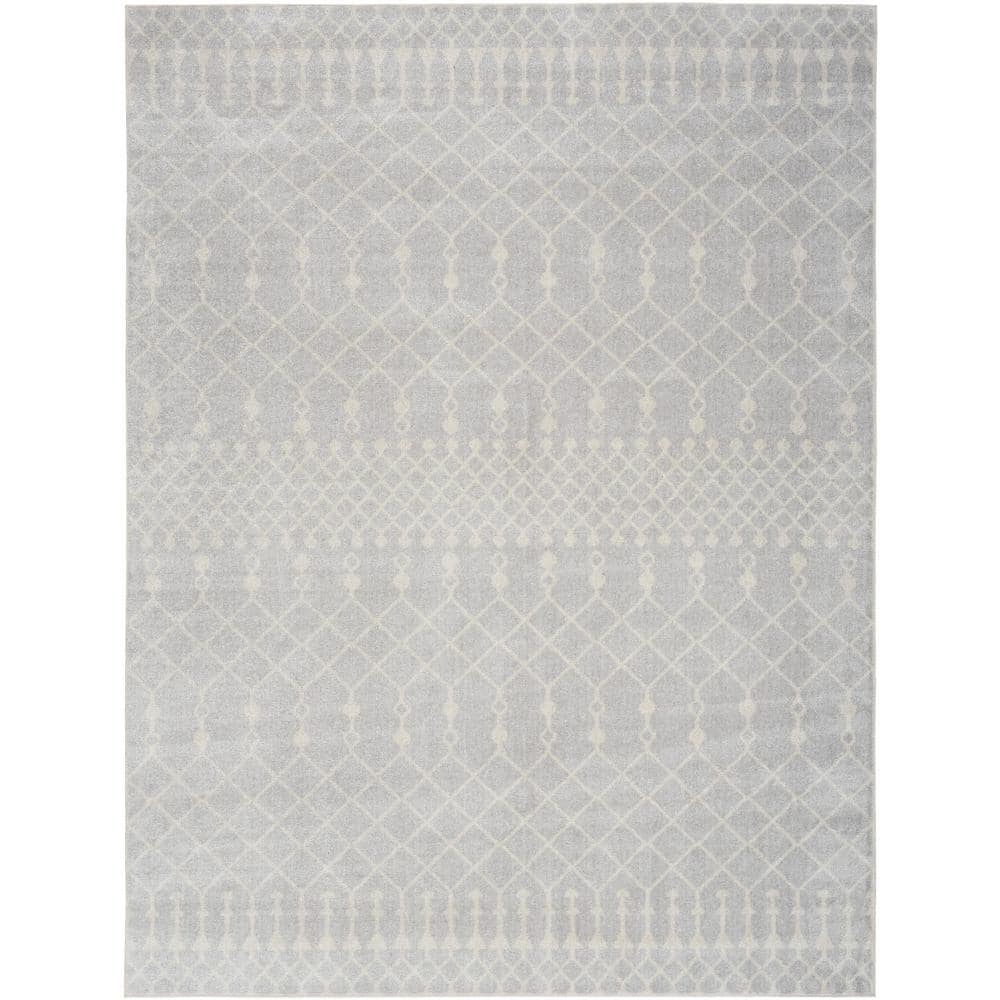 7 ft. x 9 ft. Astra Machine Washable Grey Moroccan Transitional Area Rug