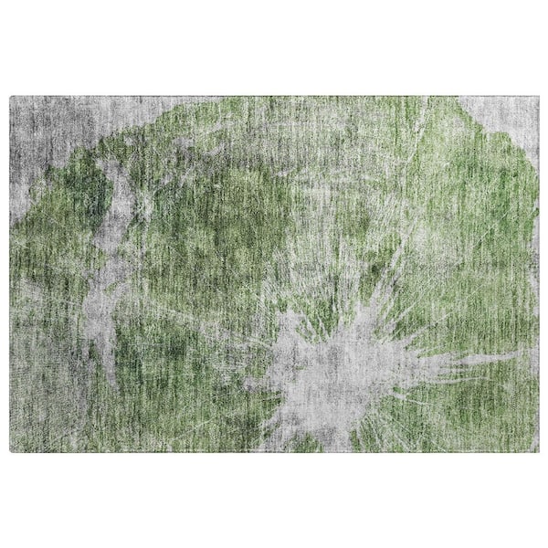 Dream Shag Premium Machine Washable Abstract ADS719 Aloe 2 ft. x 3 ft. Accent Rug