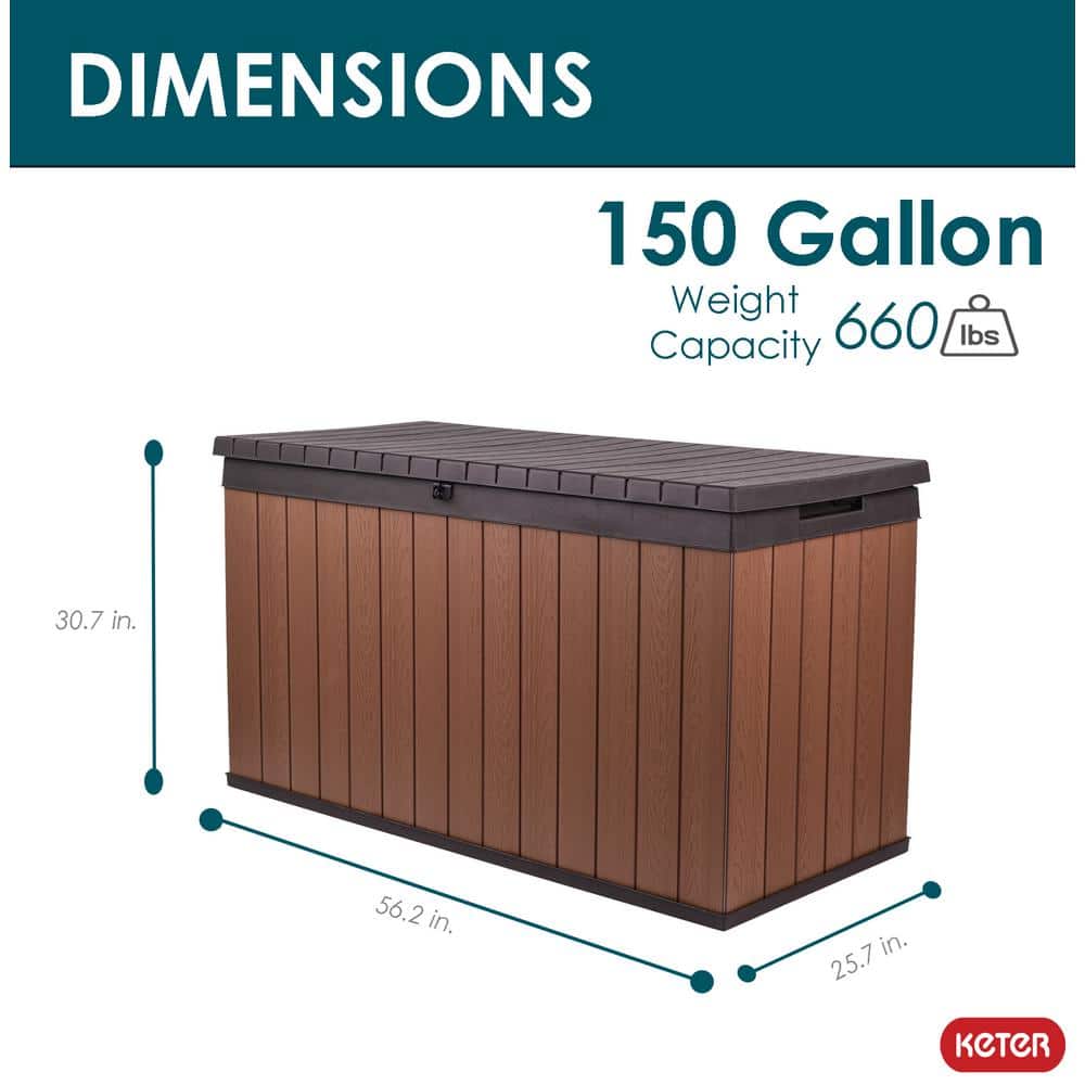 Darwin 150 Gallon Brown Resin Lockable Deck Box
