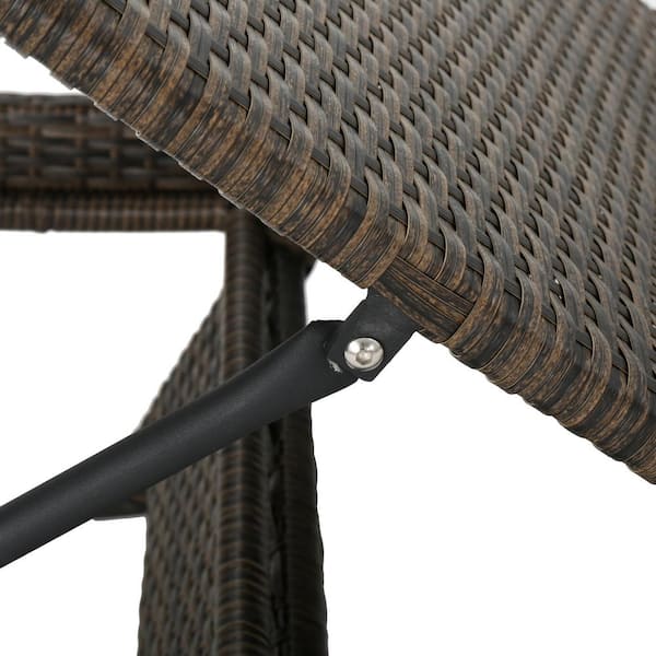 Mixed Mocha 2-Piece Faux Rattan Outdoor Patio Chaise Lounge Set