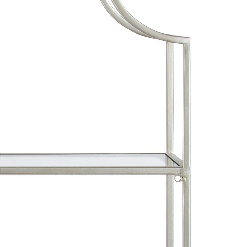 Silver Scalloped 4-Tier Glass Wall Shelf