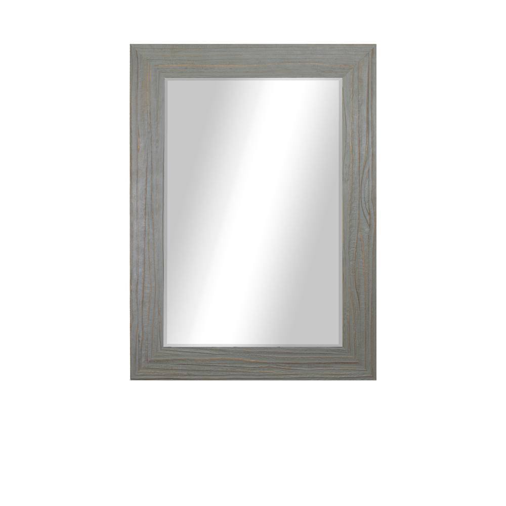 Modern Rustic ( 29.75 in. W x 35.75 in. H ) Wooden Rectangular Weathered Gr