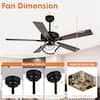 Parrot Uncle 52 in. LED Matte Black Ceiling Fan w/ Remote