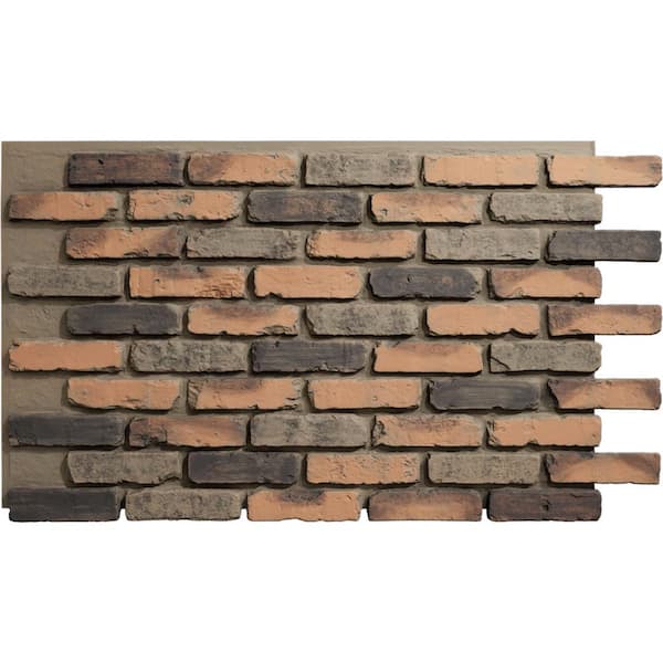 Ekena Millwork Everstone Aged Brick 27 in. x 46.875 in. Urethane Composite Faux Brick Panel Siding in Alamo