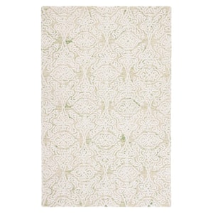 Blossom Light Green/Ivory 5 ft. x 8 ft. Floral Damask Geometric Area Rug