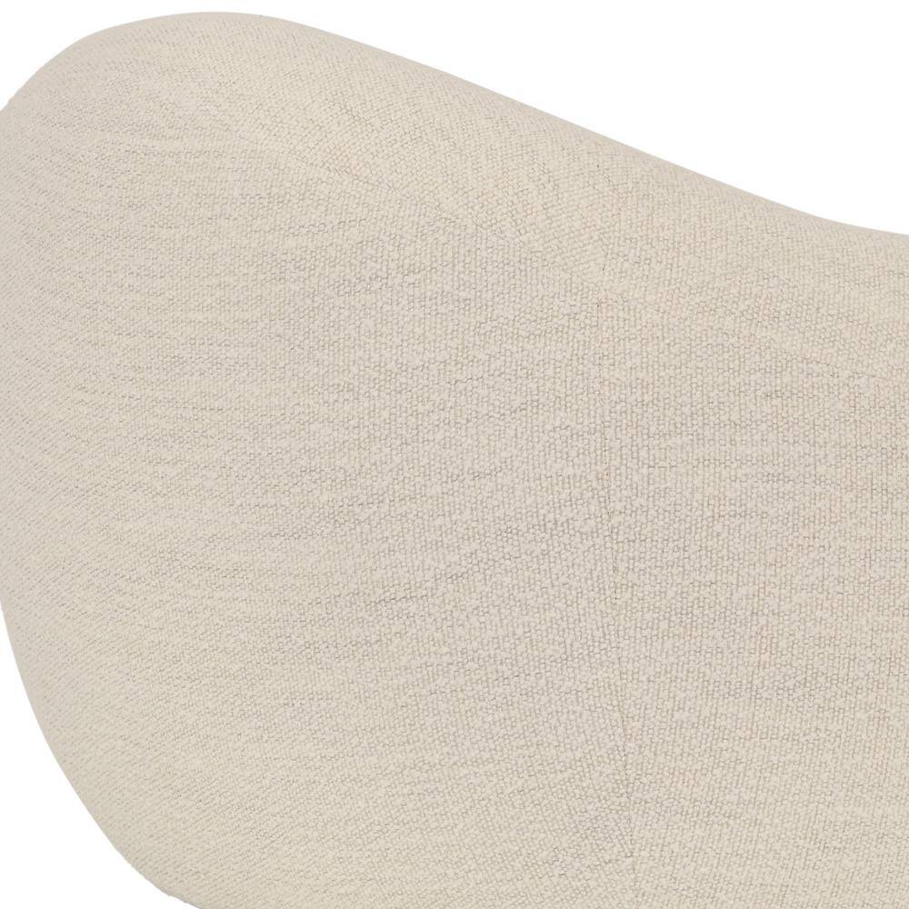 Pearl White Swivel Barrel Accent Chair with Wood Base