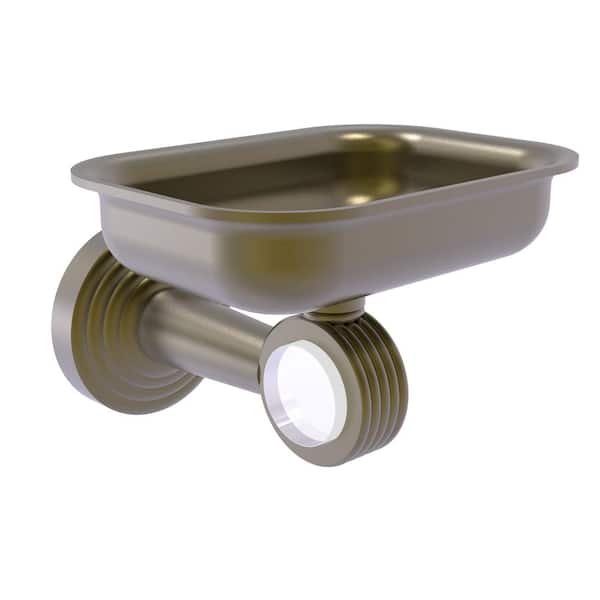 Allied Brass Pacific Beach Wall Mounted Soap Dish Holder with Groovy Accents in Antique Brass
