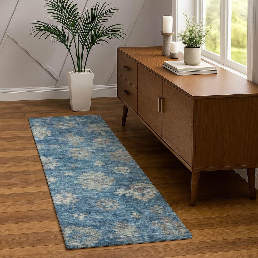 Chantille Machine Washable Indoor/Outdoor Abstract ACN2305 Denim 2 ft. 3 in. x 7 ft. 6 in. Runner Rug price history on PriceWatchPro