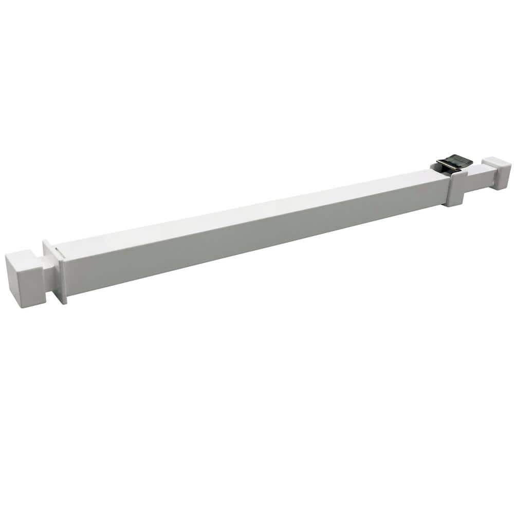 IDEAL Security 15.7 in. to 26.75 in. White Adjustable Window Security Bar  with Child-Proof Lock for Ventilation BK111W