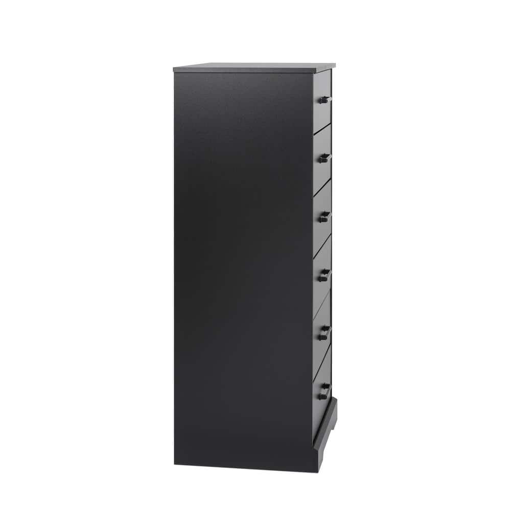 Rustic Black Vertical 6-Drawer Farmhouse Dresser