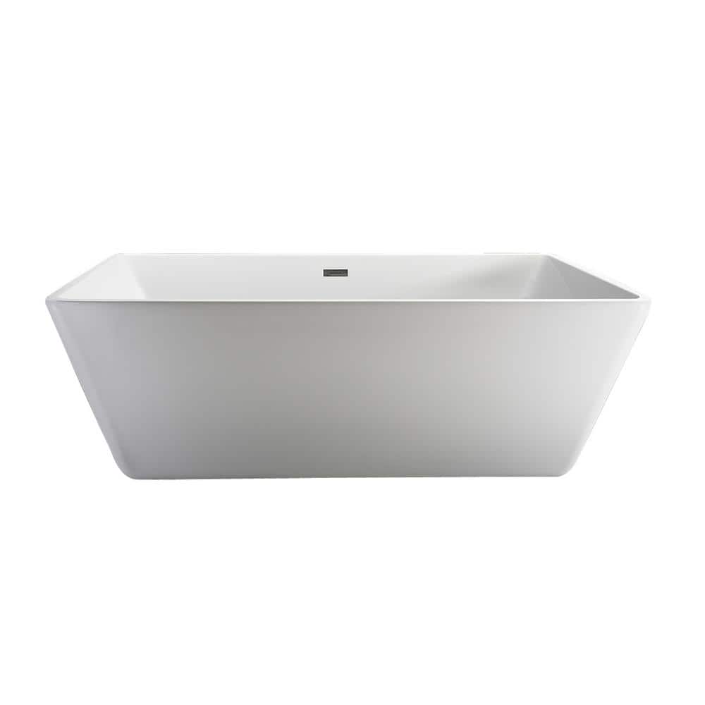 Vaughn 71 in. Acrylic Flatbottom Non-Whirlpool Bathtub in White with Integral Drain price history on PriceWatchPro