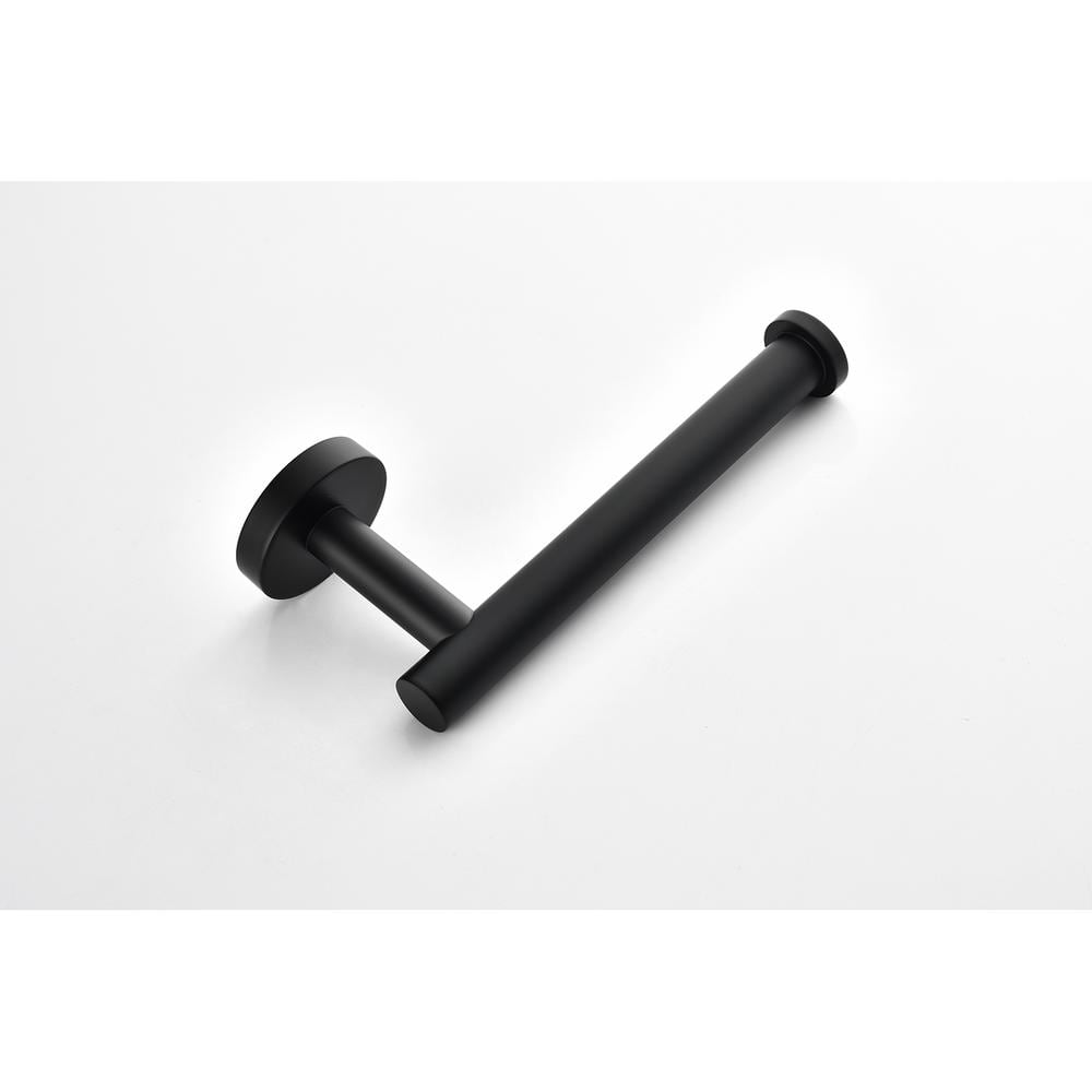 Matte Black Stainless Steel Wall-Mounted Toilet Paper Holder
