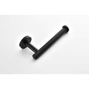 Wall-Mount Single Post Toilet Paper Holder in Matte Black (2-Pack)