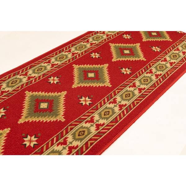 Unbranded Southwestern Kilim Cut to Size Red Color 26" Width x Your Choice Length Custom Size Slip Resistant Runner Rug