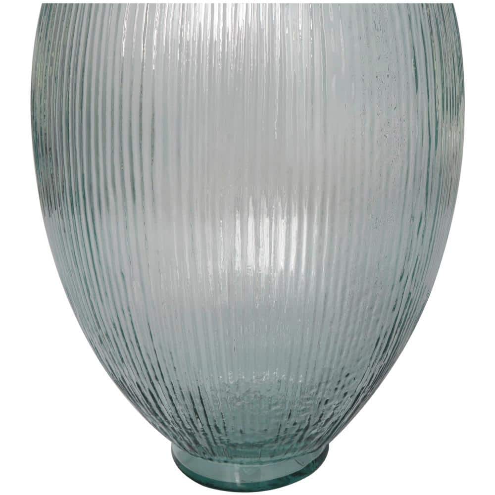 Asymmetrical Handcrafted Clear Glass Table Vase