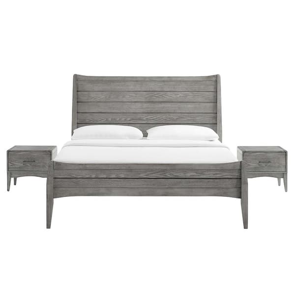 MODWAY Georgia 3-Piece Gray Bedroom Set
