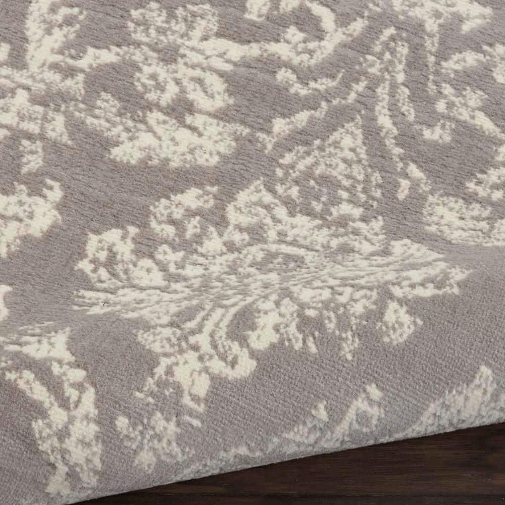 Nourison Jubilant Grey Damask 7' x 10' Area Rug