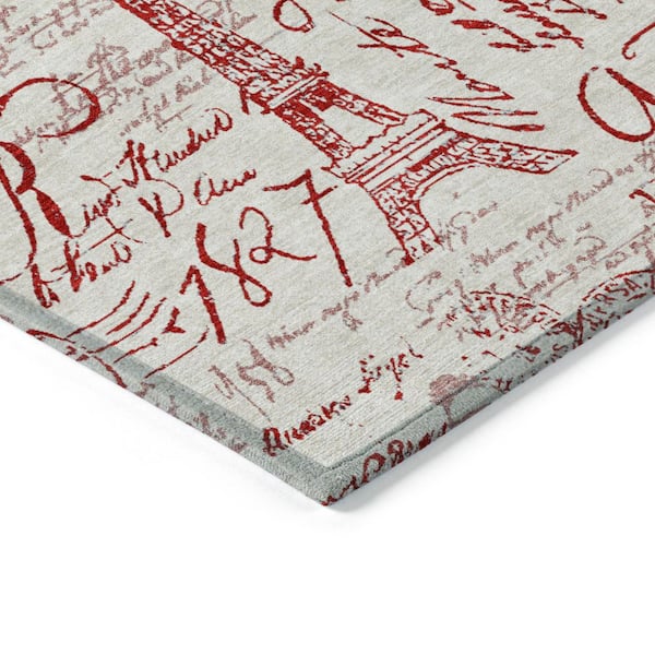 Chantille Machine Washable Indoor/Outdoor Abstract ACN2209 Red 8 ft. x 10 ft. Area Rug