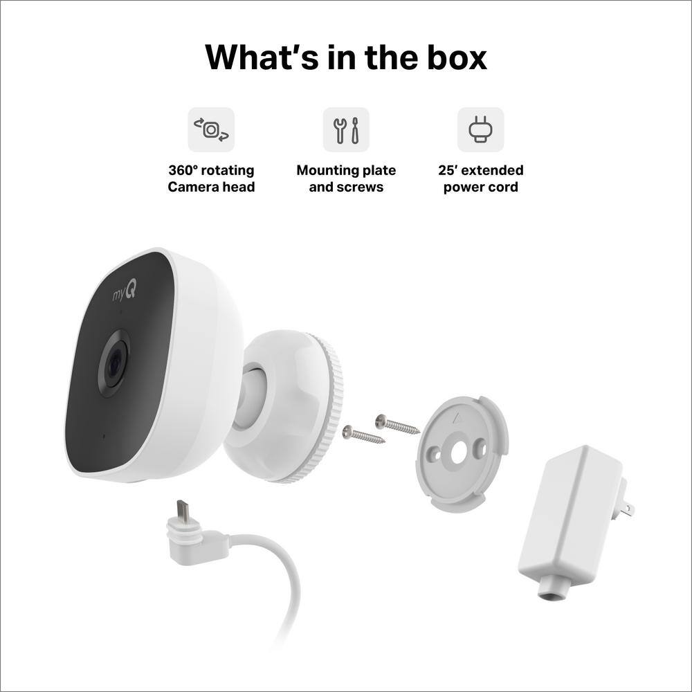 myQ Smart White Wireless Outdoor Security Camera with Night Vision