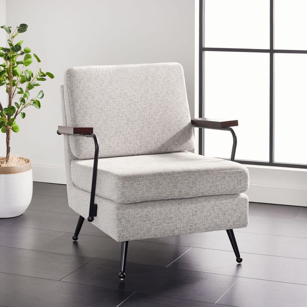 Lohan Light Gray/Black Pu Arm Chair