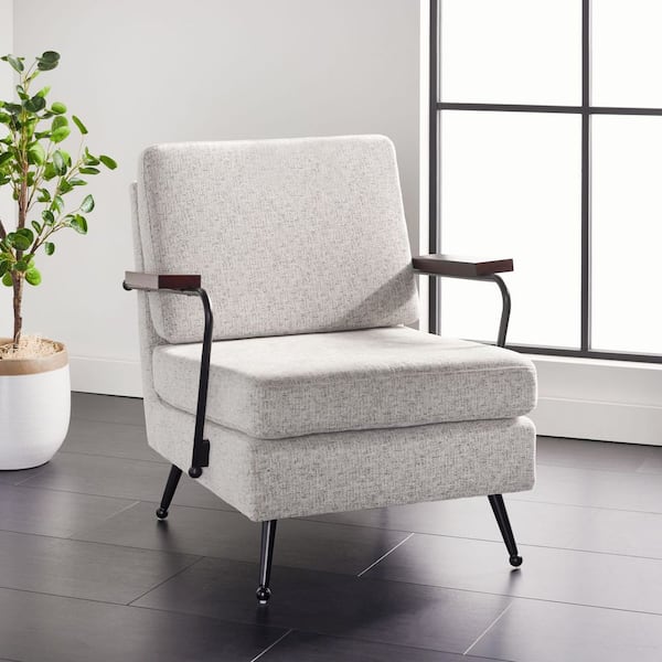 Lohan Light Gray/Black Pu Arm Chair