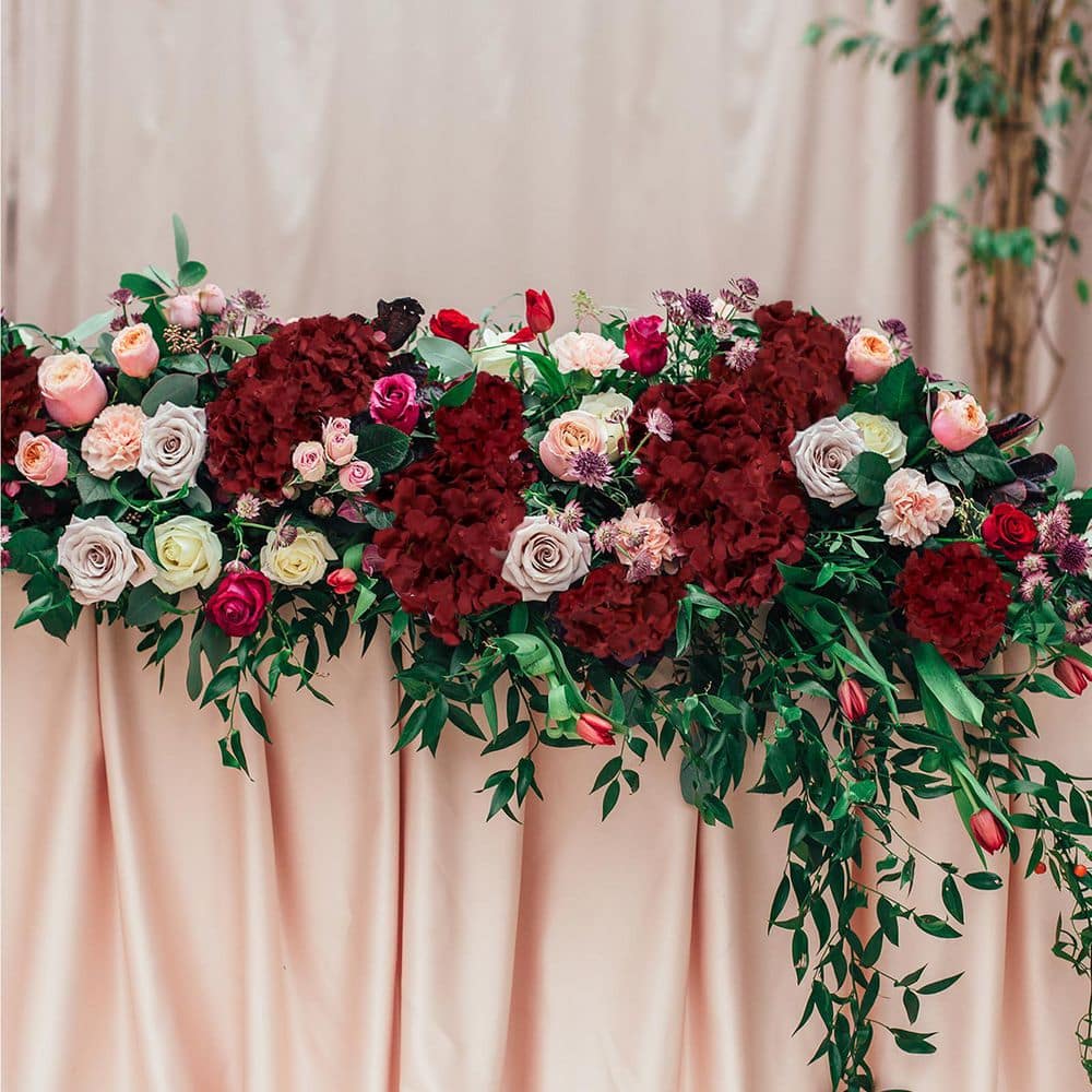 11.1 in. Dark Red Outdoor Artificial Flower for Decoration (Set of 104)