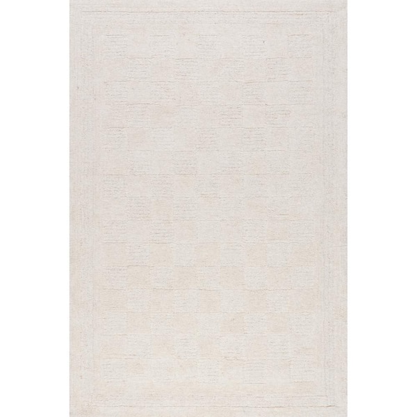 Robyn Wool Beige 9 ft. x 12 ft. Indoor/Outdoor Patio Rug