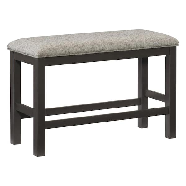 Gray counter store height bench