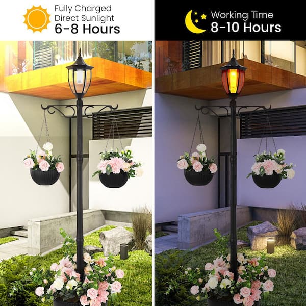 Sun-Ray Crestmont 1-Light Outdoor Black Integrated LED Lamp Post and  Planter 342066 - The Home Depot