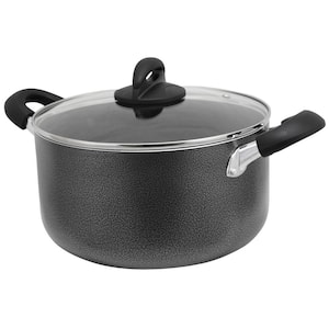 Clairborne 6 qt. Round Aluminum Nonstick Dutch Oven in Charcoal Gray with Glass Lid