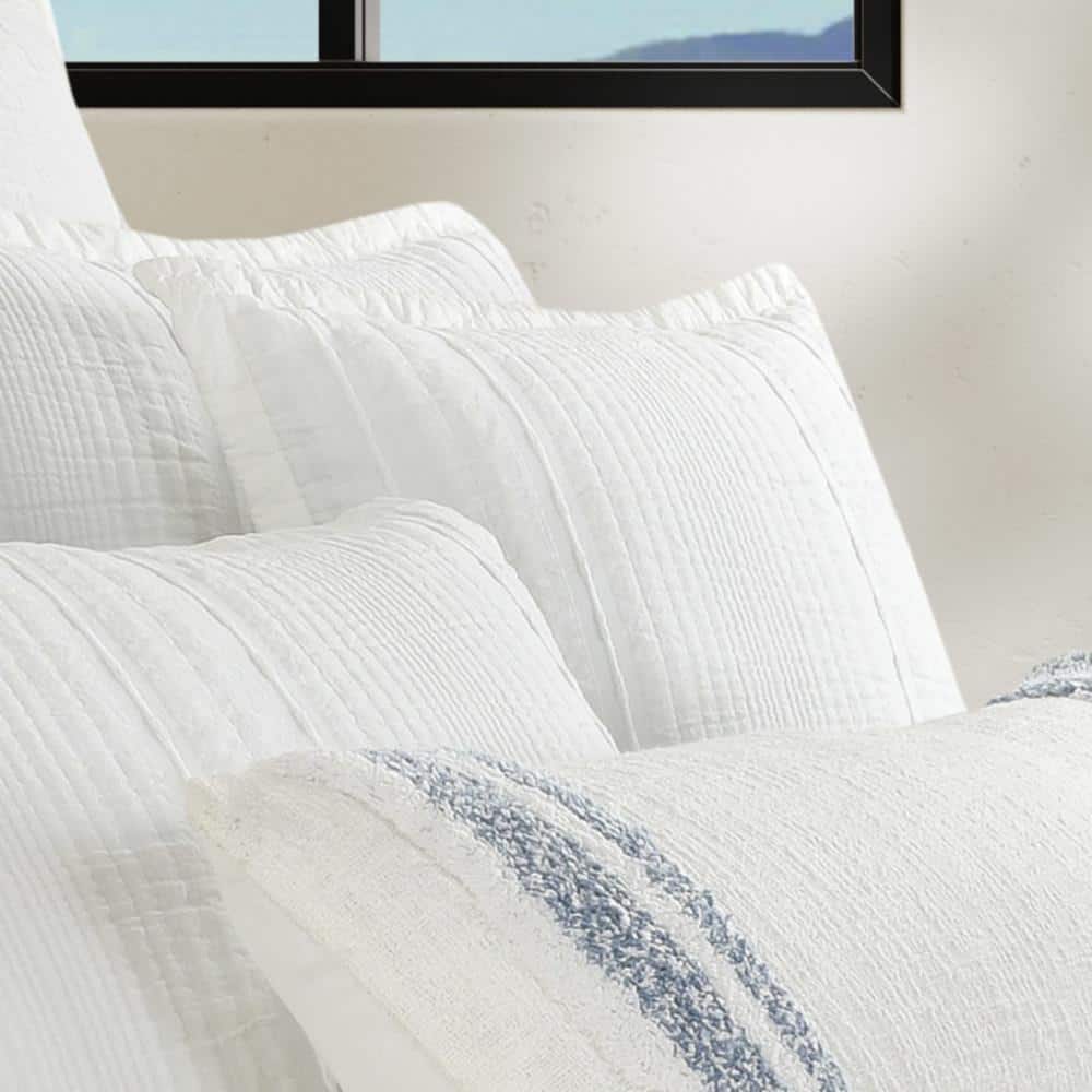 White Cotton Square Decorative Throw Pillow Cover 20" x 20"