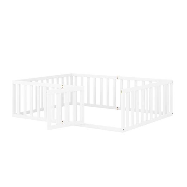 ATHMILE White Full Size Wood Daybed with Fence GZ-B2W20221936 - The ...