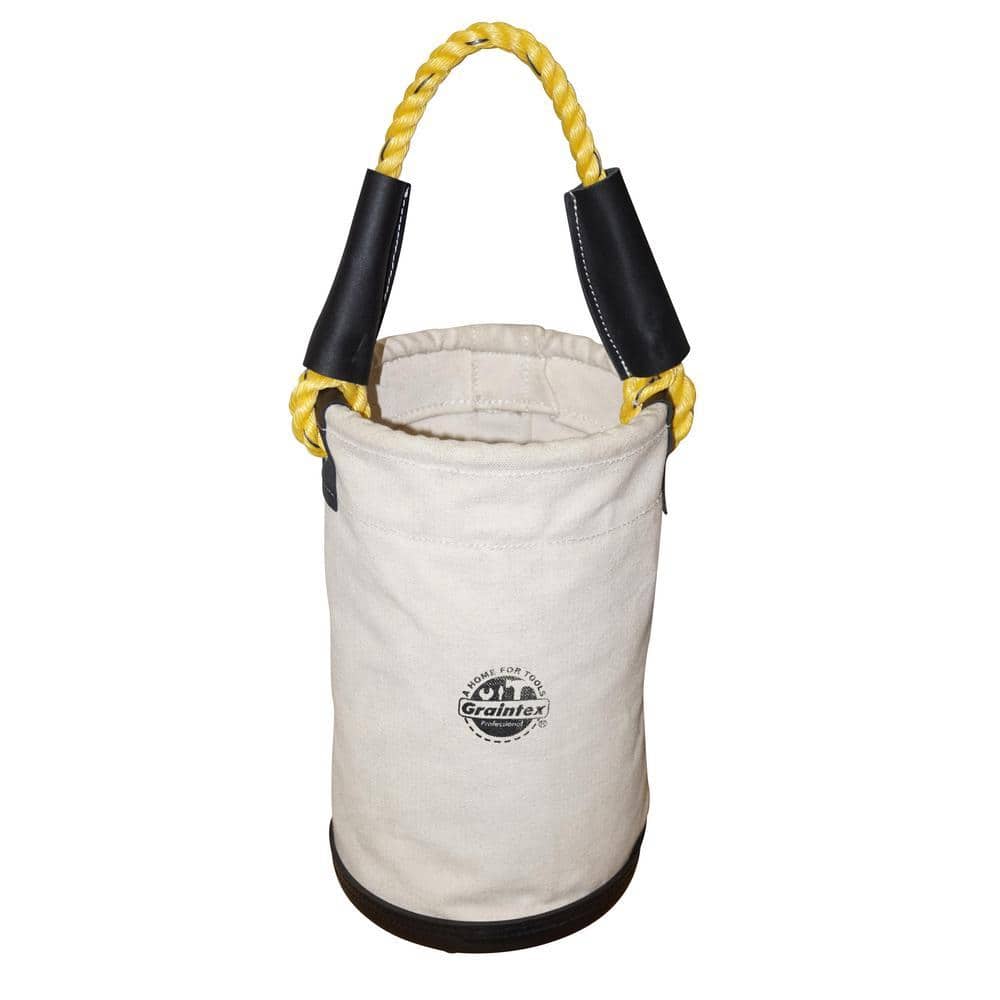 Graintex 10 in. Canvas Utility Tool Bucket with Plastic Bottom and