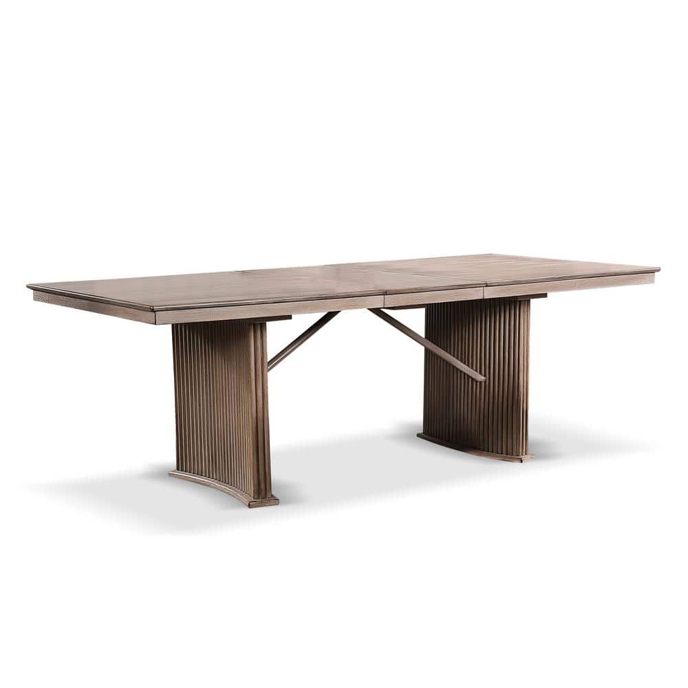 Natural Ash 90-Inch Extendable Solid Wood Dining Table